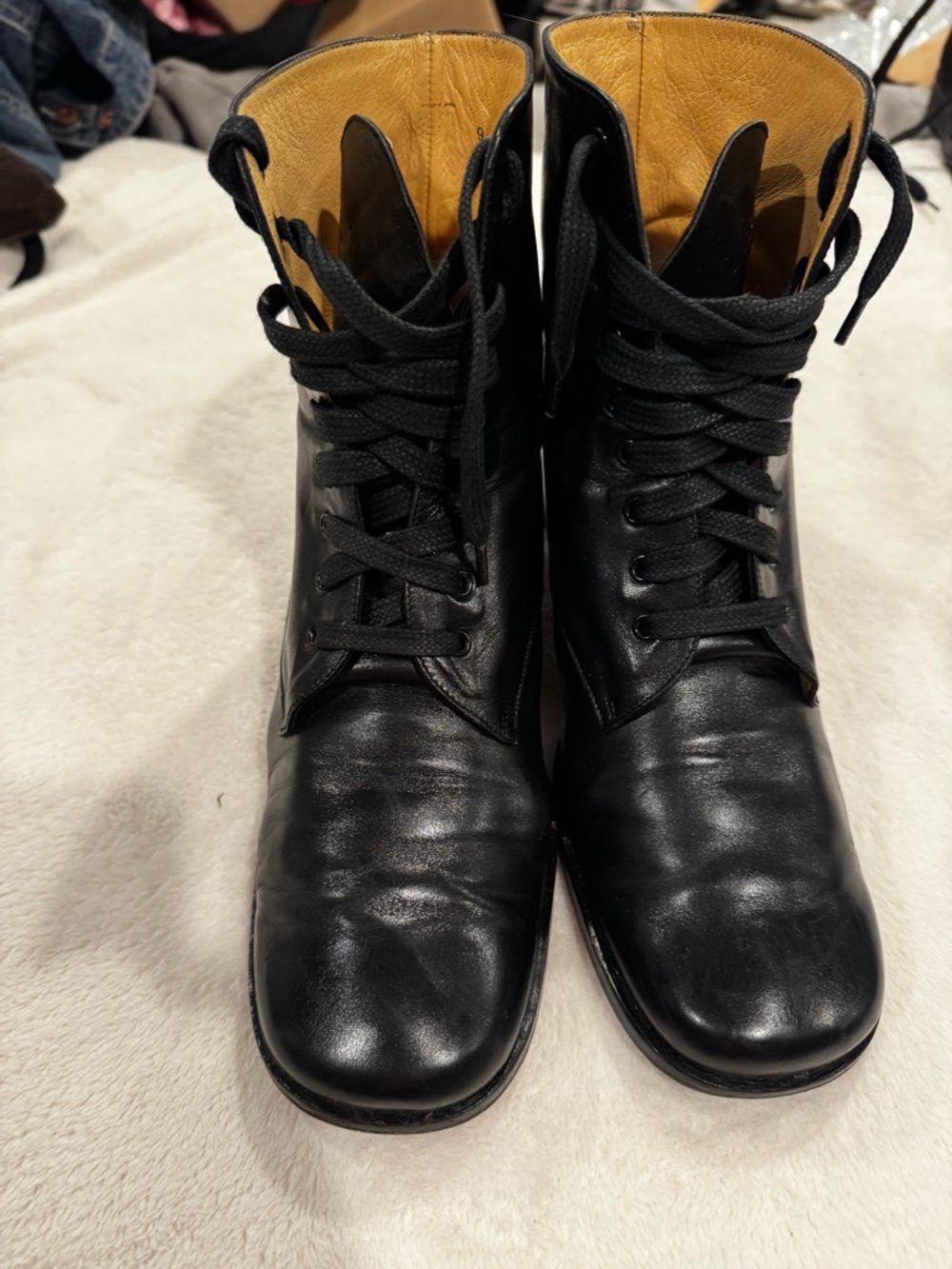 Robert Clargerie tall Black Leather Lace-Up Ankle Boots